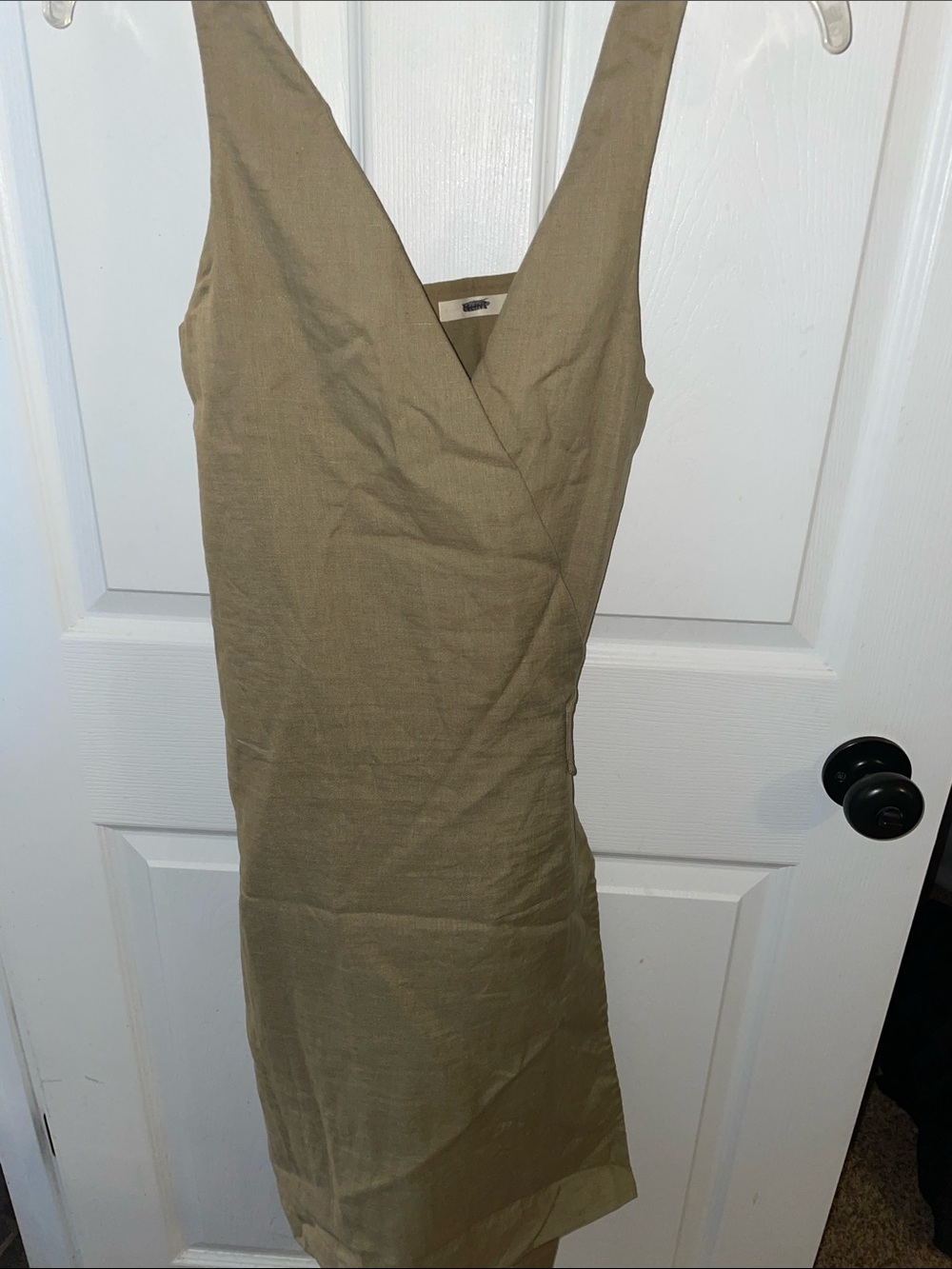 Celine Khaki Wrap-Style Midi Dress